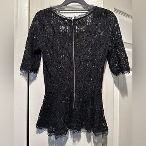 Aritzia (Babaton) all lace black short sleeve top. Size 0